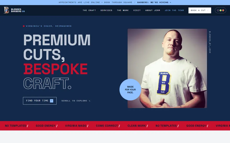 Blended Barbers VA — live site