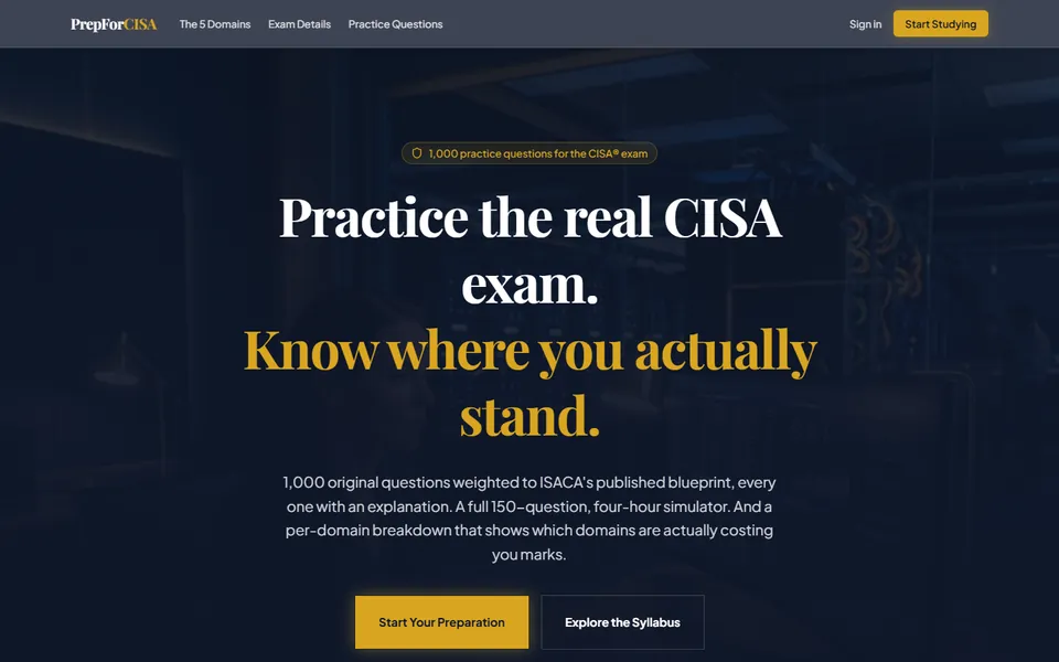 Prep for CISA — desktop screenshot
