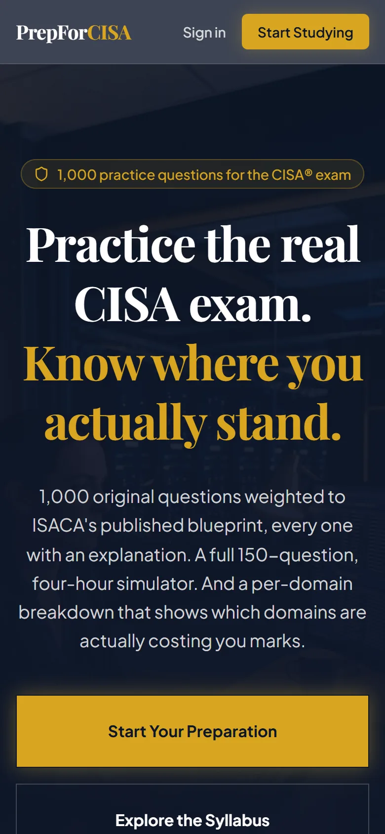 Prep for CISA on a phone