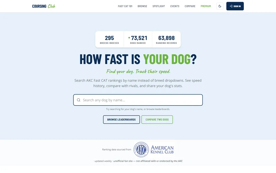Coursing Club — live site